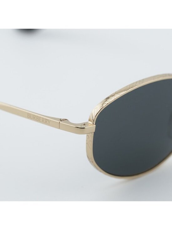 Burberry BE3169 110987 Sunglasses Light Gold Oval Frame, Dark Grey Lenses - Picture 9 of 11